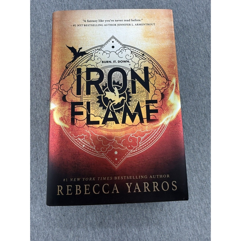 2023 IRON FLAME by Rebecca Yarros 1st Edition Printing HC/DJ Black Sprayed Edges